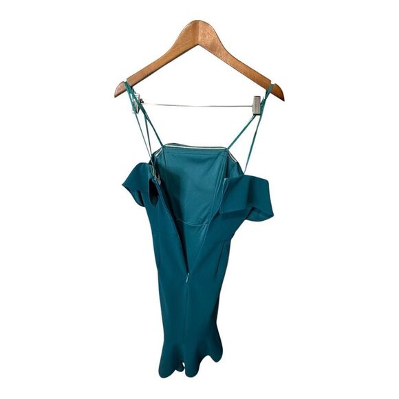 Lumier by Bariano teal off the shoulder asymmetrical cocktail dress. NWOT - Picture 7 of 10
